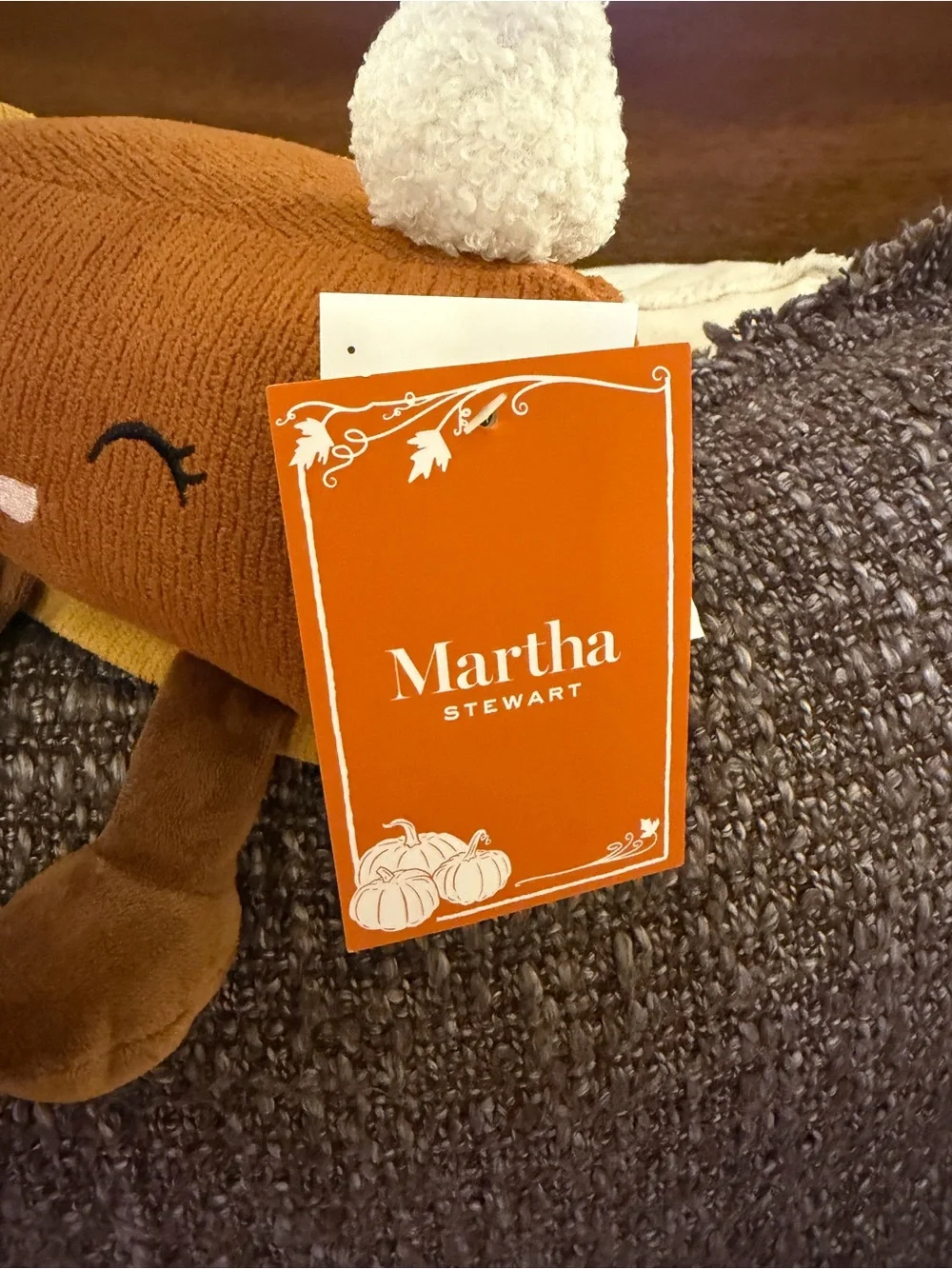 Martha Stewart Pumpkin Pie Plush Weighted Shelf Sitter Thanksgiving Decor NWT